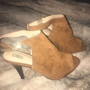 Faux suede heels